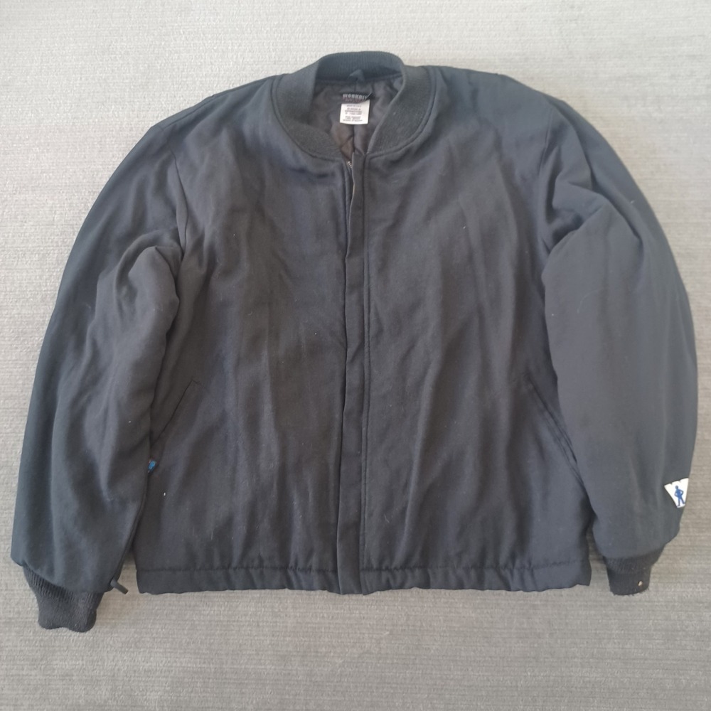 Workrite Benchmark FR Jacket Mens XL Black Quilted Bomber Full Zip Midweight‎